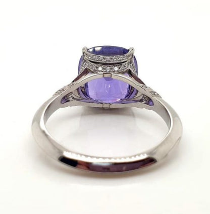 5.30ct Purple Sapphire and Diamond Platinum Ring