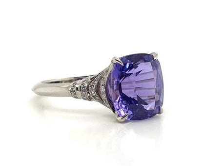 5.30ct Purple Sapphire and Diamond Platinum Ring