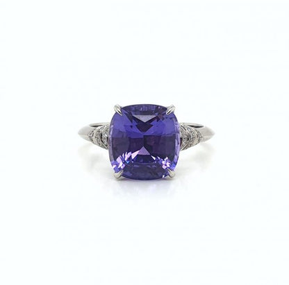 5.30ct Purple Sapphire and Diamond Platinum Ring