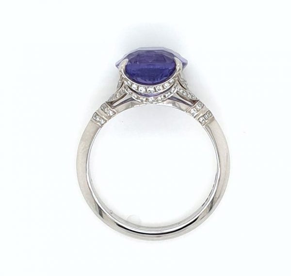 5.30ct Purple Sapphire and Diamond Platinum Ring