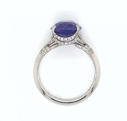 5.30ct Purple Sapphire and Diamond Platinum Ring