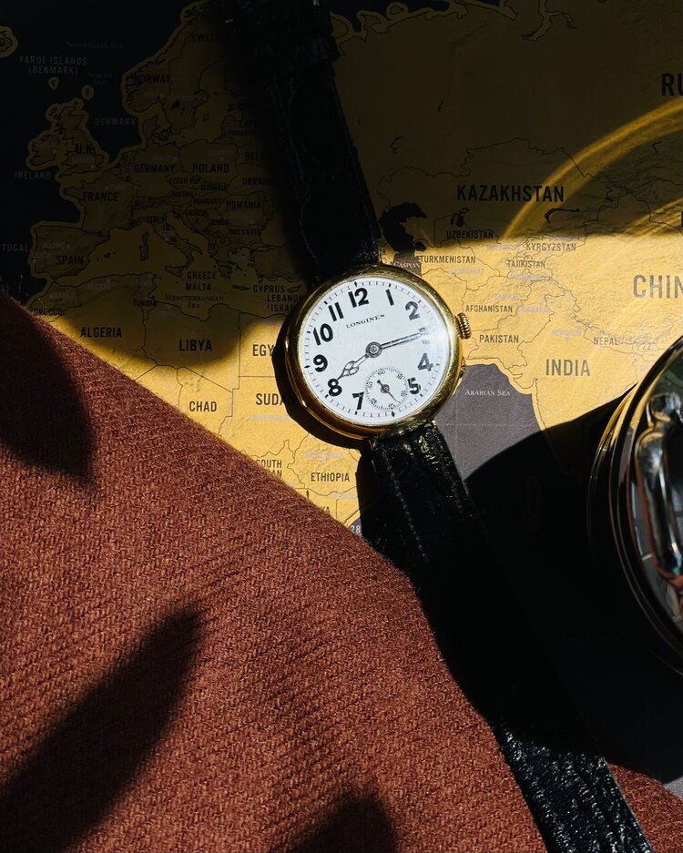 Vintage 1940s Longines 18ct Yellow Gold Military Watch