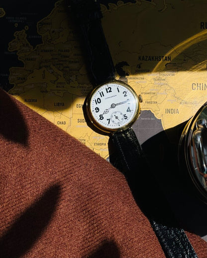 Vintage 1940s Longines 18ct Yellow Gold Military Watch