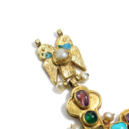 17th Century Antique Multi Gemstone Gold Cross Pendant