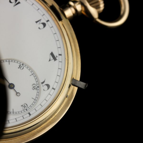 Antique IWC Gold Presentation Pocket Watch, Ref 678256, white dial with Arabic numeral hour markers, mechanical hand winding movement, Circa 1900