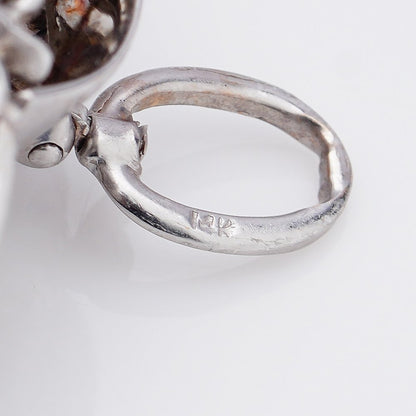 1930s Old Cut and Rose Cut Diamond Flower Cluster Pendant Brooch in 14ct Gold, 3.10 carat total