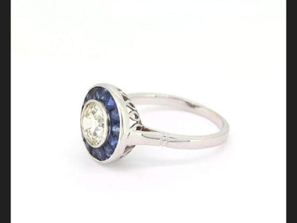Sapphire and Diamond Target Ring, 1.21 carats