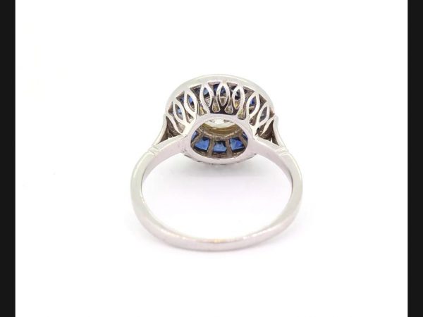 Sapphire and Diamond Target Ring, 1.21 carats