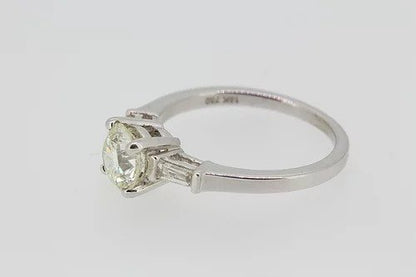 1.22ct Diamond Solitaire Engagement Ring with 0.24ct Baguette Shoulders