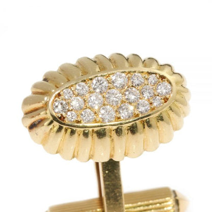 Cartier 18ct Yellow Gold Cufflinks with Diamonds, in Original Cartier Box