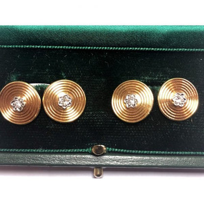 Vintage 1950s Gold and Diamond Cufflinks