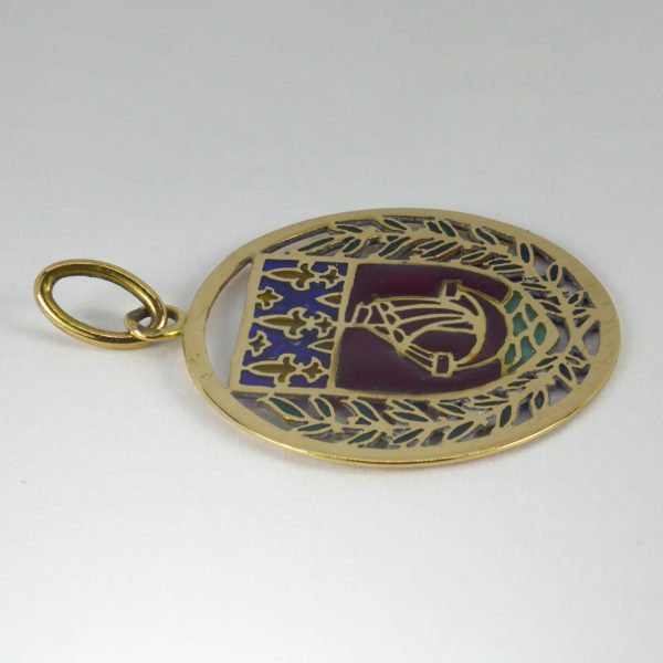 City of Paris Coat of Arms 18ct Gold and Enamel Charm Pendant
