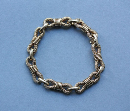 Georges Lenfant Vintage 18ct Yellow Gold Rope Link Bracelet; classic Lenfant braided rope like texture links, makers mark, France, circa 1970