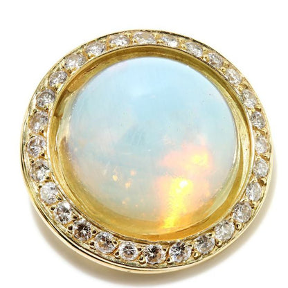 Vintage 1970s Moonstone and Diamond Cluster Pendant by Jack Friedman