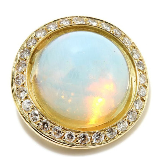 Vintage 1970s Moonstone and Diamond Cluster Pendant by Jack Friedman