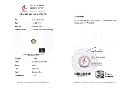 Modern 2.35ct Natural Aquamarine and 18ct Yellow Gold Ring with Certificate