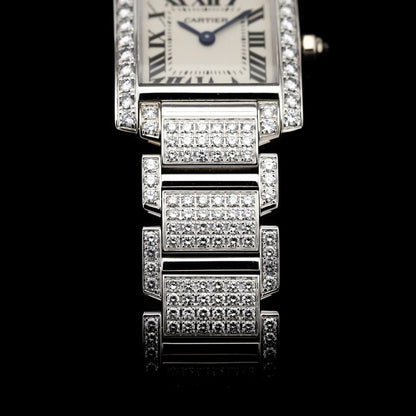 Cartier Tank Francaise 2365 White Gold Factory Diamonds Watch with Cartier service 2024