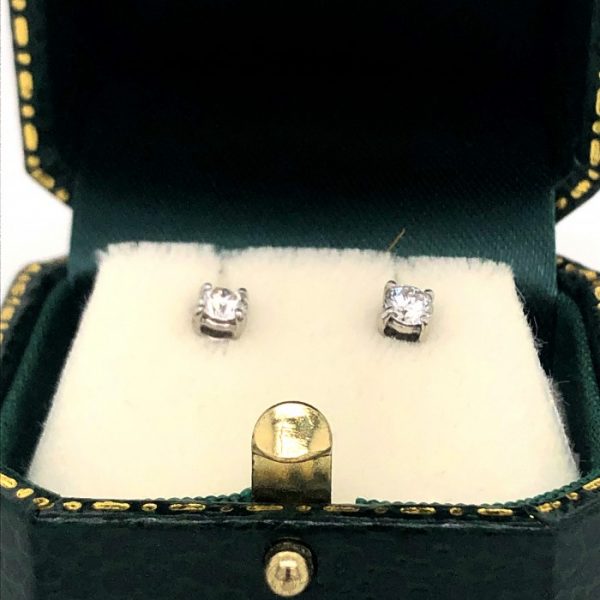 Diamond Stud Earrings in 18ct White Gold, 0.42 carats