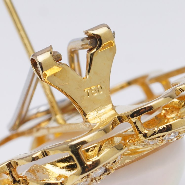 Pearl and Diamond Flower Cluster Earrings