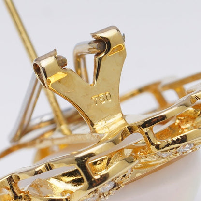 Pearl and Diamond Flower Cluster Earrings