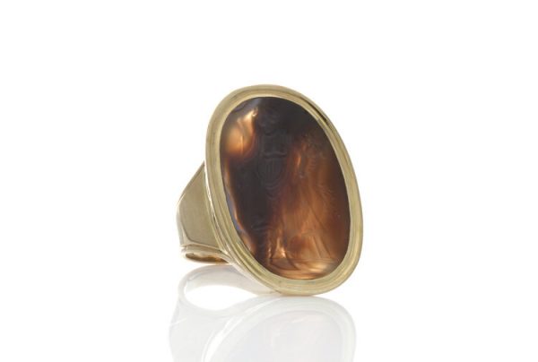 Antique 18th-19thC Hardstone Cameo Ring Depicting Goddess Ceres