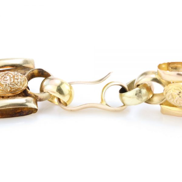 Antique Georgian 15ct Yellow Gold Fancy Link Chain Necklace