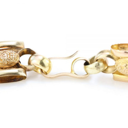 Antique Georgian 15ct Yellow Gold Fancy Link Chain Necklace