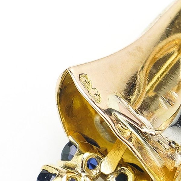 Mellerio 18ct Gold Bell Shaped Earrings with Sapphires