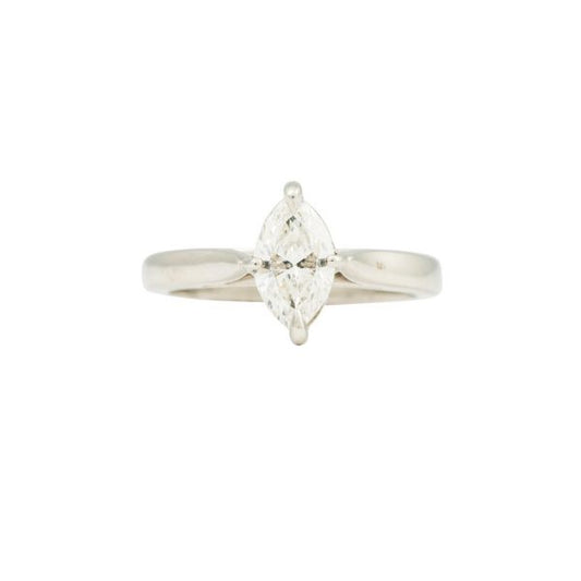 Marquise cut Diamond Solitaire Ring, 0.94 carats, set in Platinum, Certified