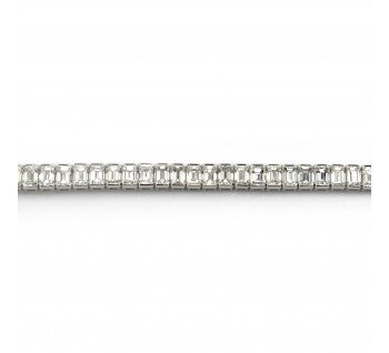 Emerald-Cut Diamond and Platinum Line Bracelet, 14.84 carat total