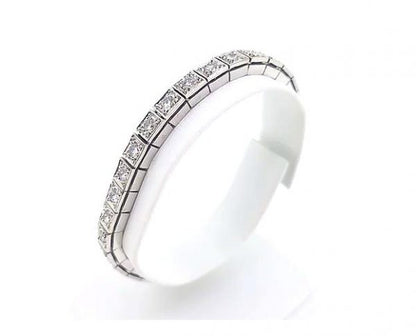 Classic 4.00ct Diamond and 18ct White Gold Line Bracelet