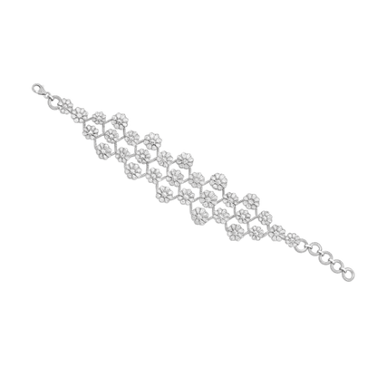 Fine Rose Cut Diamond Floral Cluster Bracelet, 17.25 carats