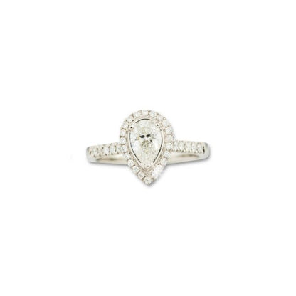 Pear Cut Diamond Cluster Ring, 0.71 carats, Platinum, with Certificate