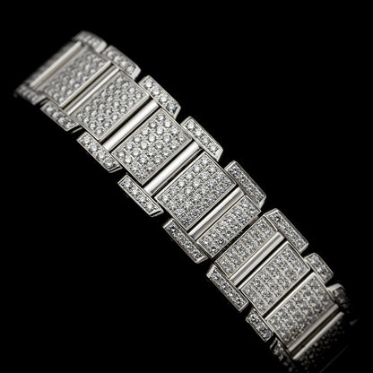 Cartier Tank Francaise 2365 White Gold Factory Diamonds Watch with Cartier service 2024
