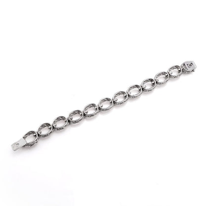 Vintage 18ct White Gold Rope Twist Link Bracelet with Sapphires