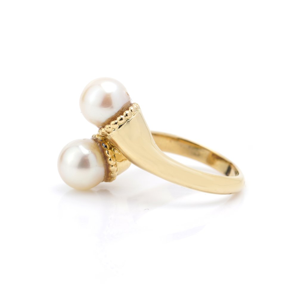 Vintage Van Cleef Arpels Pearl Toi et Moi Ring