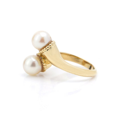 Vintage Van Cleef Arpels Pearl Toi et Moi Ring