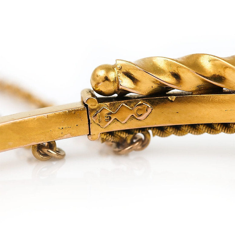 Antique Edwardian Ruby Diamond 15ct Gold Bangle Bracelet