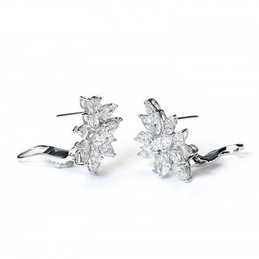 Fancy Diamond Cluster Earrings, 10.61 carat total, in platinum and 18ct white gold