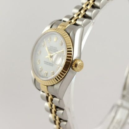 Rolex Lady Datejust 69173 Original Diamond Dial 26mm Steel and Gold Automatic Watch