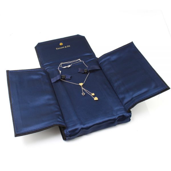 Tiffany and Co 18ct Yellow and White Gold Necklace with Heart Charms