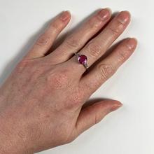 Pink Sapphire, Diamond and Platinum Solitaire Ring, 1.45 carats