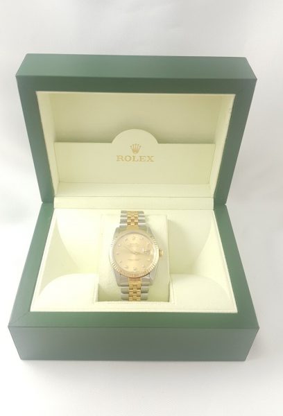 Rolex Datejust 36mm Steel and Gold with Original Diamond Dial and Box