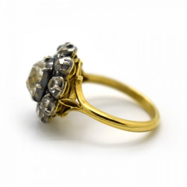 Antique Style 2.44ct Old Cut Diamond Cluster Ring with Certificate
