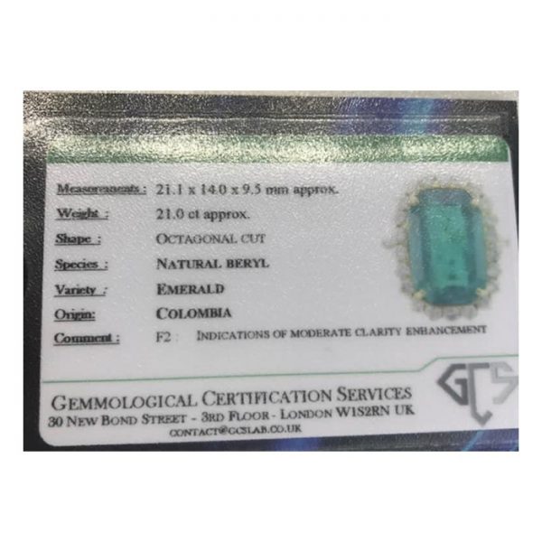 Vintage Colombian Emerald and Diamond Cluster Ring, 21.00 carats