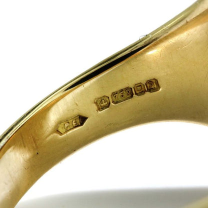 Vintage 18ct Yellow Gold Seal Ring with Cowboy Boot Seal, Made in England, Sheffield, Circa 1970