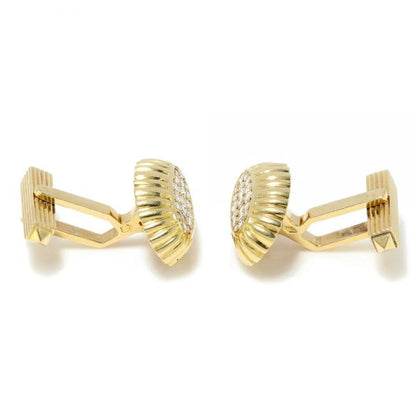 Cartier 18ct Yellow Gold Cufflinks with Diamonds, in Original Cartier Box