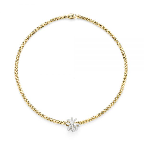 Fope Flex'It Necklace, set with Diamonds, 0.44 carats, 18ct Yellow Gold