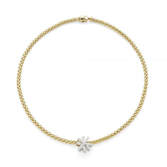 Fope Flex'It Necklace, set with Diamonds, 0.44 carats, 18ct Yellow Gold