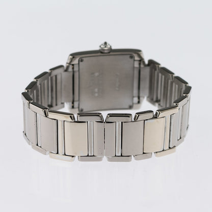 Cartier Tank Francaise 18ct White Gold WE101853 Factory Diamond Watch with factory set diamond case and limited production silver Cartier Boutique dial in original red Cartier box, with instruction booklet and stamped Cartier warranty papers dated 2010